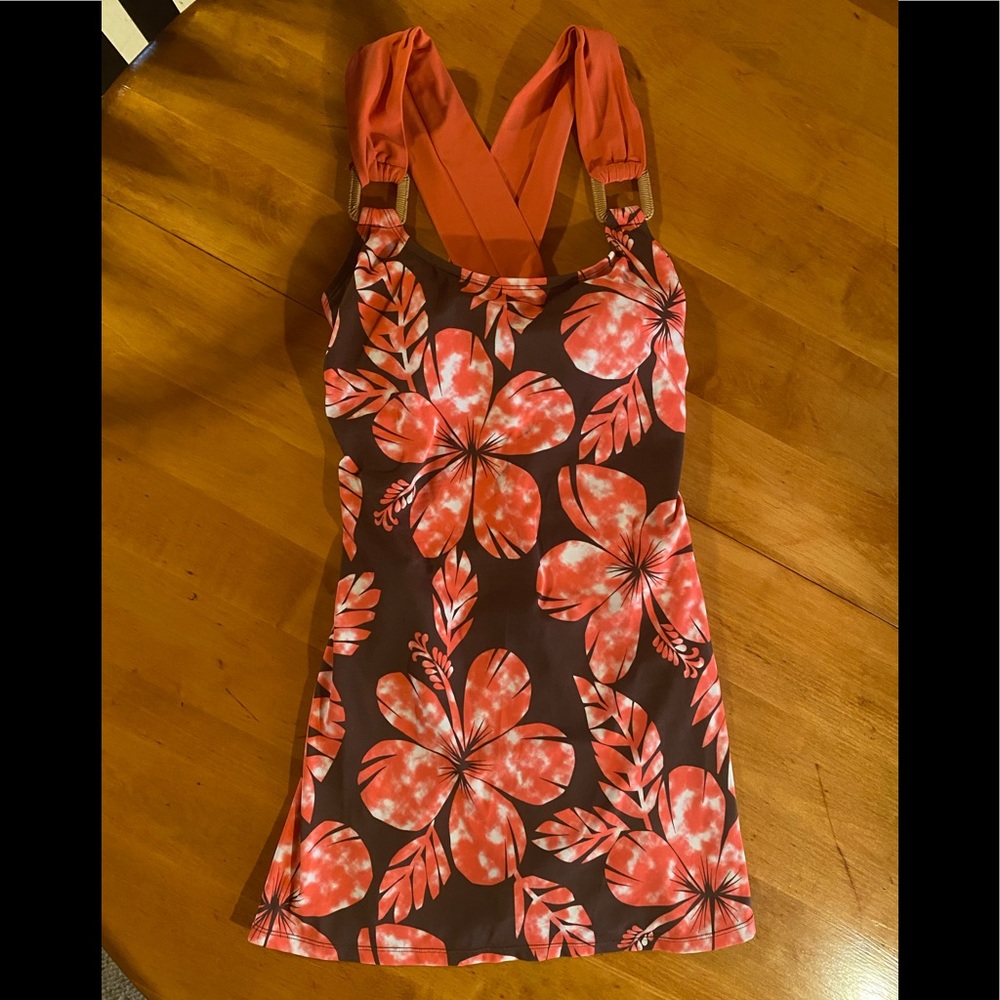 Islander Swim Dress size 8 color Peach & Brown